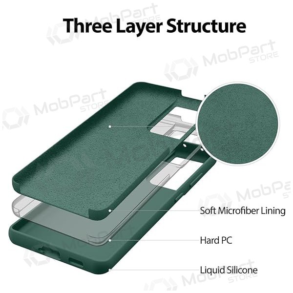 Apple iPhone 13 maciņš Mercury Goospery "Silicone Case" (tamsiai zaļš)