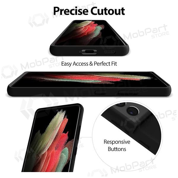 Samsung G990 Galaxy S21 maciņš Mercury Goospery "Silicone Case" (melns)