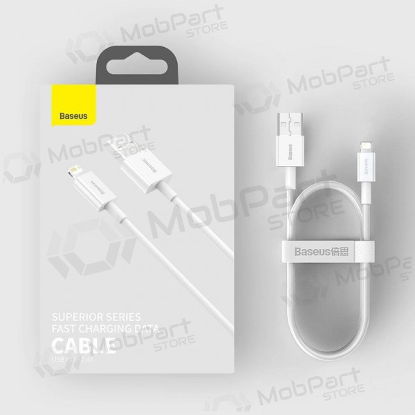 USB kabelis Baseus Superior Lightning 2.4A 1.5m (balts) CALYS-B02