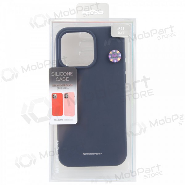 Apple iPhone 12 / 12 Pro maciņš Mercury Goospery "Silicone Case" (tumši zils)