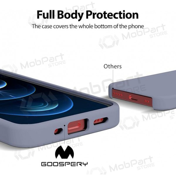 Apple iPhone 13 Pro Max maciņš Mercury Goospery "Silicone Case" (levandos pelēka)