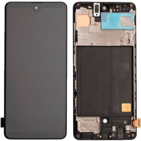 Samsung Galaxy A51 ekrāns (melns) (ar rāmīti) (oriģināls)