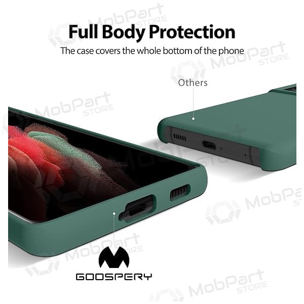 Apple iPhone 15 Plus maciņš Mercury Goospery "Silicone Case" (tamsiai zaļš)