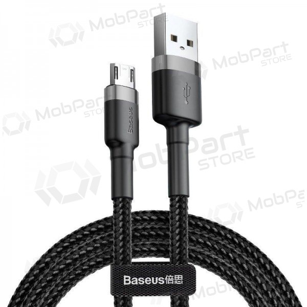 USB kabelis Baseus Cafule Type-C 2.0m 2.0A (pelēks-melns) CATKLF-CG1