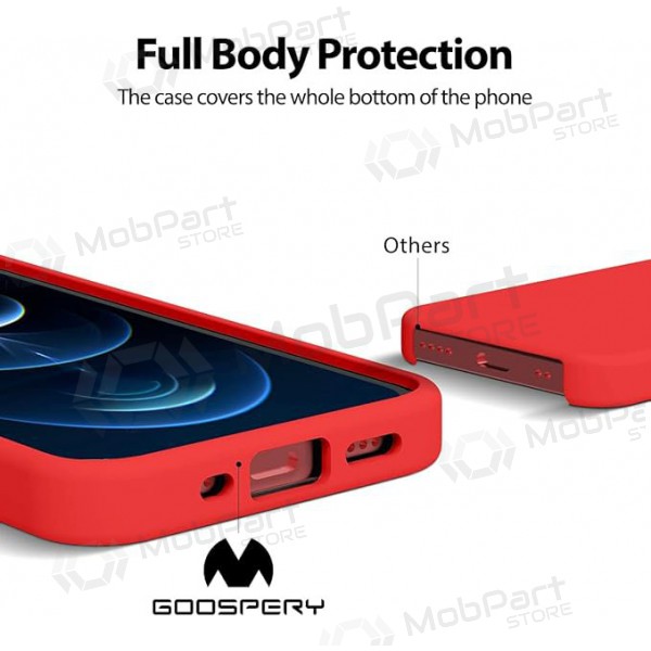 Apple iPhone 15 maciņš Mercury Goospery "Silicone Case" (sarkans)