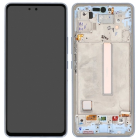 Ekranas Samsung A536 A53 5G 2022 su lietimui jautriu stikliuku un rėmeliu Awesome Black OLED (real size)