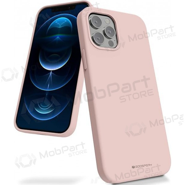 Apple iPhone 12 / 12 Pro maciņš Mercury Goospery "Silicone Case" (rozā smilšu krāsa)