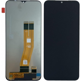 Ekranas Samsung A145 A14 4G 2023 su lietimui jautriu stikliuku Black oriģināls (service pack)