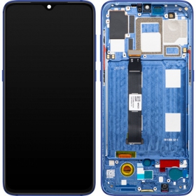 Xiaomi Mi 9 ekrāns (zils) (ar rāmīti) (oriģināls)