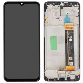 Ekranas Samsung A236 A23 5G su lietimui jautriu stikliuku un rėmeliu Black oriģināls (service pack)