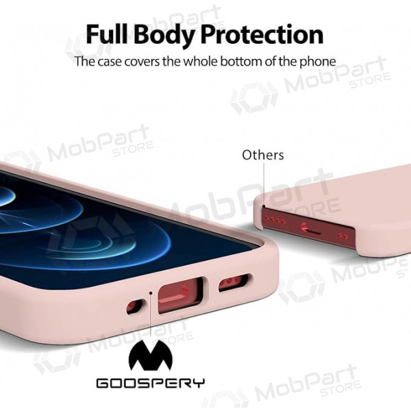 Apple iPhone 13 maciņš Mercury Goospery "Silicone Case" (rozā smilšu krāsa)