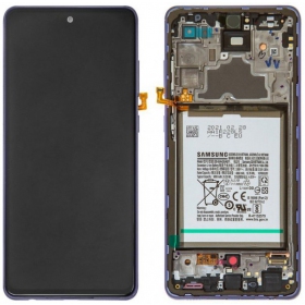 Samsung Galaxy A725 A72 4G / A726 A72 5G 2021 ekrāns (violets) (ar rāmīti un baterija) (service pack) (oriģināls)