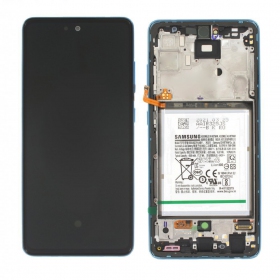 Samsung Galaxy A525 A52 4G / A526 A52 5G 2021 ekrāns (zils) (ar rāmīti un baterija) (service pack) (oriģināls)