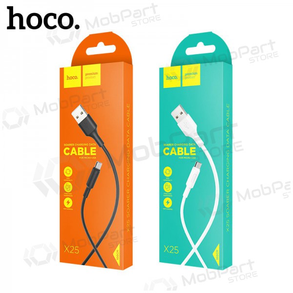 USB kabelis Hoco X25 microUSB 1.0m (melns)