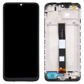 Xiaomi Redmi 9A / 9C / 9AT ekrāns (melns) (ar rāmīti) (oriģināls)