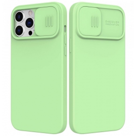 Maciņš Nillkin CamShield Silky Silicone Apple iPhone 15 Pro Max tumši zils