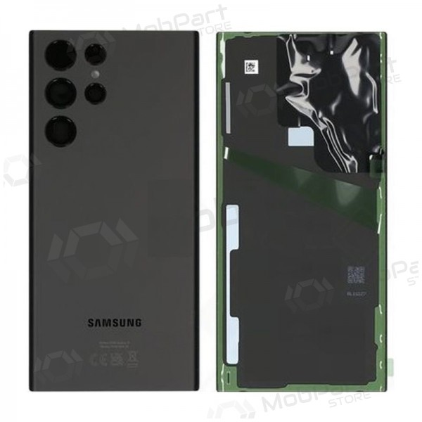 Samsung S908 Galaxy S22 Ultra aizmugurējais baterijas vāciņš (Phantom Black) (lietots grade B, oriģināls)