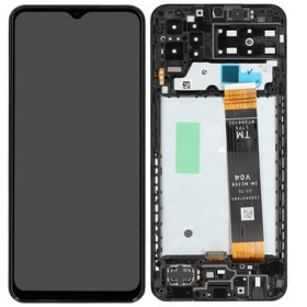 Samsung A135 Galaxy A13 4G 2022 ekrāns (melns) (ar rāmīti) (service pack) (oriģināls)