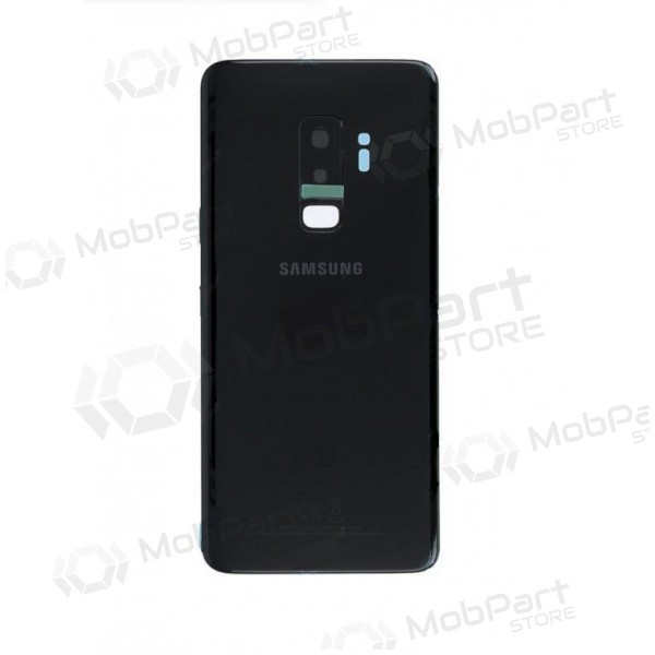 Samsung G965F Galaxy S9 Plus aizmugurējais baterijas vāciņš melns (Midnight Black) (lietots grade A, oriģināls)