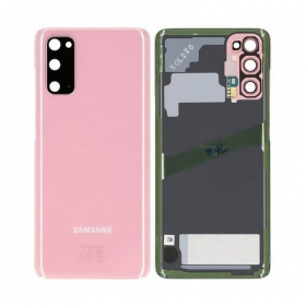 Samsung G981F / G980 Galaxy S20 aizmugurējais baterijas vāciņš rozā (Cloud Pink) (lietots grade A, oriģināls)