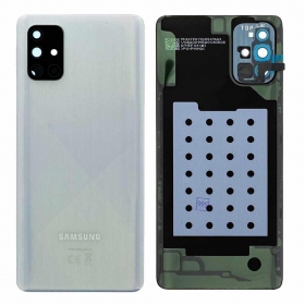 Samsung A715 Galaxy A71 2020 aizmugurējais baterijas vāciņš sudraba (Prism Crush Silver) (lietots grade C, oriģināls)