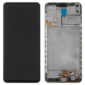 Samsung Galaxy A21s ekrāns (melns) (ar rāmīti) (oriģināls)