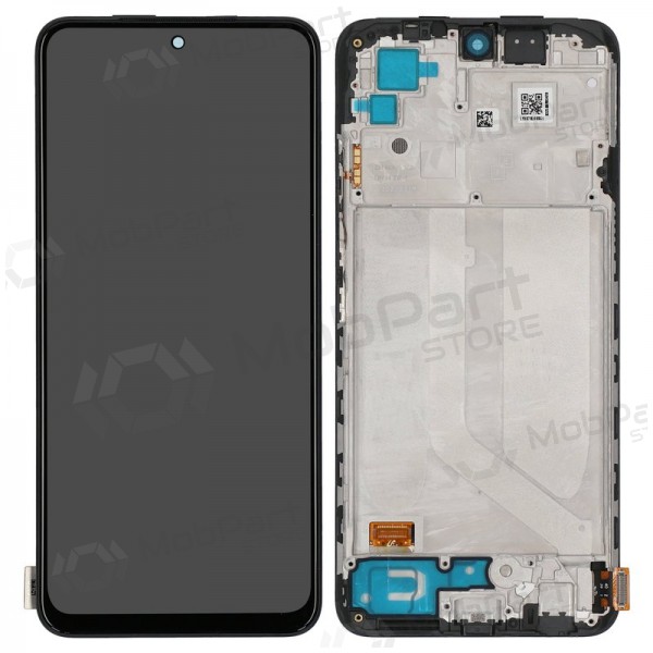 Xiaomi Redmi Note 10 / Redmi Note 10S / Poco M5s ekrāns (melns) (ar rāmīti)