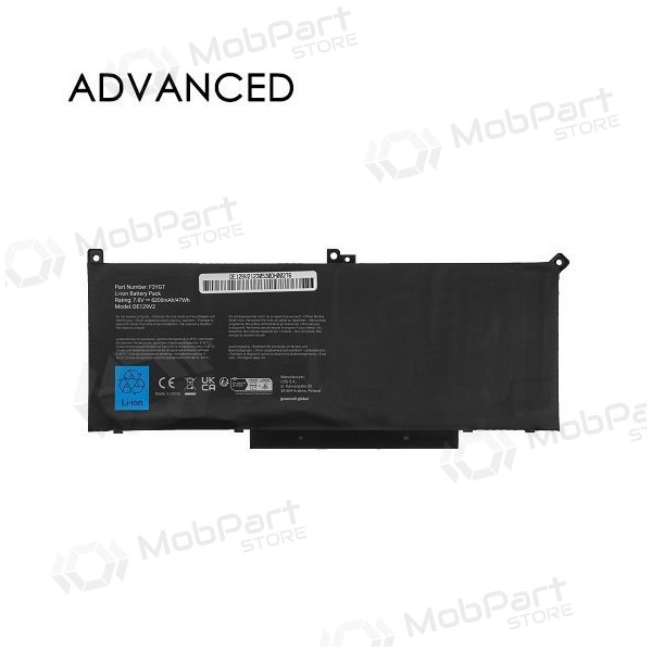 DELL F3YGT, 7200mAh klēpjdatoru akumulators, Advanced