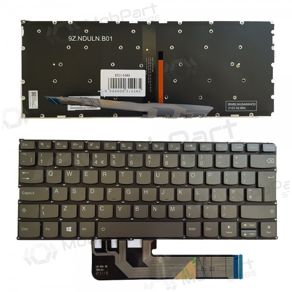 Lenovo Yoga 730-13IKB, 730-15IKB klaviatūra (UK) (ar apgaismojumu)