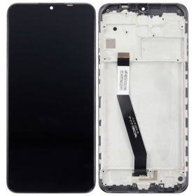 Xiaomi Redmi 9 ekrāns (melns) (ar rāmīti) (Premium)