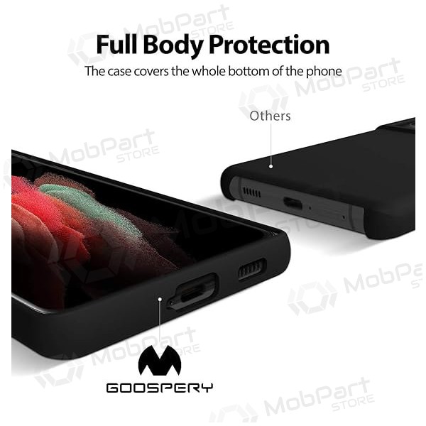 Maciņš / vāciņš Mercury Silicone Case Samsung A165 A16 4G/A166 A16 5G melns