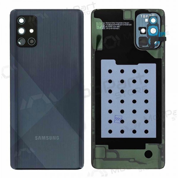 Samsung A715 Galaxy A71 2020 aizmugurējais baterijas vāciņš melns (Prism Crush Black) (lietots grade C, oriģināls)