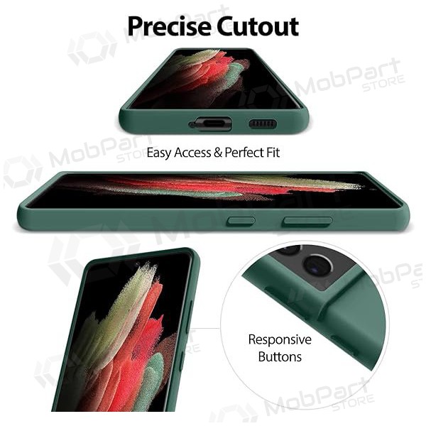 Samsung Galaxy A525 A52 / A526 A52 5G / A528 A52s 5G maciņš Mercury Goospery "Silicone Case" (tamsiai zaļš) Samsung Galaxy A525 A52 / A526 A52 5G / A528 A52s 5G maciņš Mercury Goospery "Silicone Case" (tamsiai zaļš)