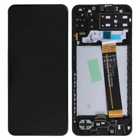 Samsung A137 Galaxy A13 2022 ekrāns (melns) (ar rāmīti) (service pack) (oriģināls)